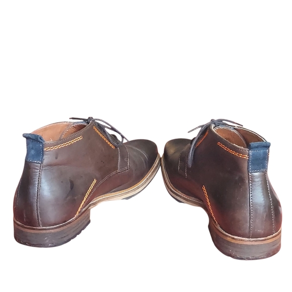 Travelin Brown Leather Chukka Boots with Contrast Stitching Lace Up - Picture 8 of 15